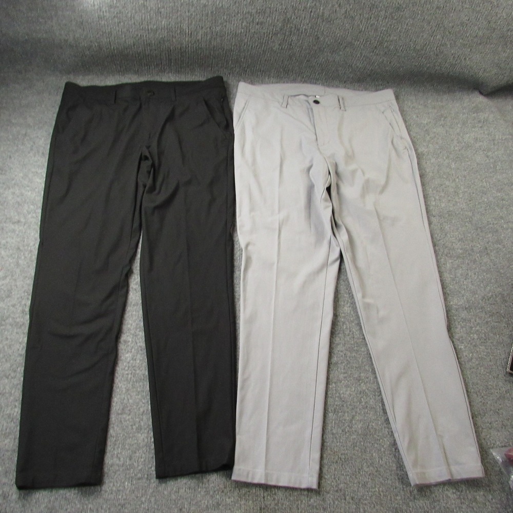 Reebok Pants Mens 36x32 Black & Light‎ Gray Golf Lot of 2 Performance Stretch